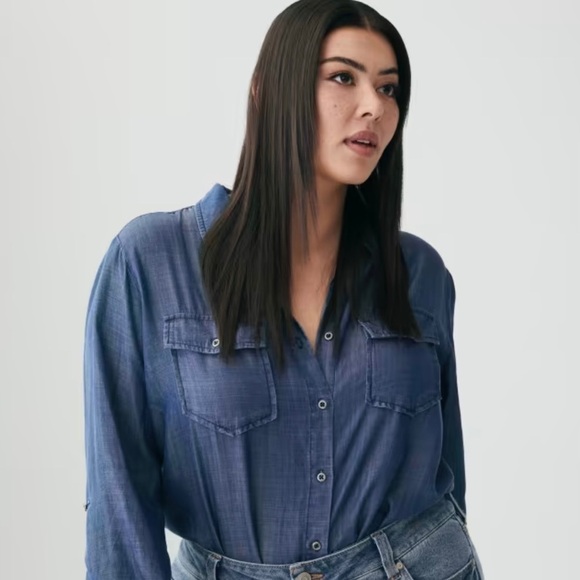 Molly & Isadora Myla Button-Down Chambray Shirt. - Picture 13 of 13